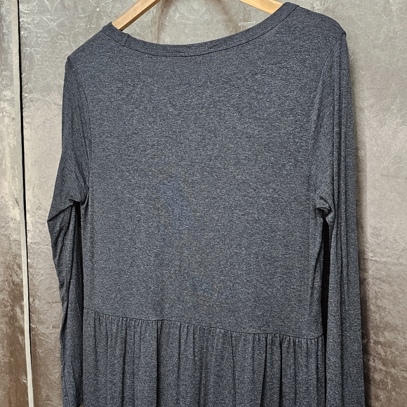 Grey Babydoll Dress Freestyle Flowy Relaxed Casual Pullover Baggy Women's Small - Picture 5 of 12
